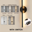 Modern black and brass rotation led wall light living room sconce