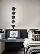 DecorBites™ Cream Bedroom Chandelier: Minimalist Cone Design, Long Line Branches