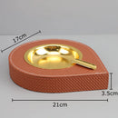 DecorBites™ Leather Desktop Ashtray: Stylish Smoking Accessory & Gift