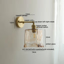 DecorBites™ Glass Copper LED Wall Lamp with Knob Switch for Modern Home Decor
