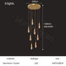 DecorBites™ Gold Crystal Chandelier for Modern Living, Dining & Stair Lighting