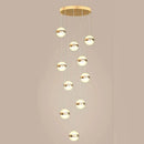 DecorBites™ Gold Acrylic Chandelier - Modern Staircase LED Lighting