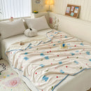 DecorBites™ Cozy Milk Velvet Blanket: Cute Pattern, Warm, Multi-Functional Sofa & Travel Shawl