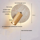 DecorBites™ Copper LED Wall Lamp: Modern Nordic Style Mirror Light with Travertine Switch