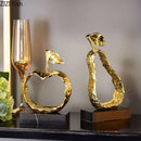 DecorBites™ Fruit Shaped Metal Crafts Apple/pear Hollow Out Sculpture Modern Home Decor