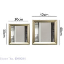 DecorBites™ Golden Border Square Mirror Wall Decor Combination