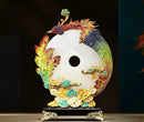 "DecorBites™ Jade Dragon Phoenix Ornament Enamel Living Room Decoration"
