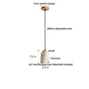 Minimalist white terrazzo and wood led pendant lamp kitchen light
