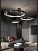 DecorBites™ Crystal LED Chandelier Circle Hanging Lamp - Modern Luxury Dimmable Lighting