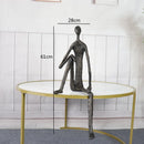 DecorBites™ Abstract Metal Human Sculpture Cast Iron Black Person Desktop Ornament