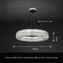 DecorBites™ Crystal LED Pendant Light: Luxury Steel Hanging Lamp for Modern Foyer, Dining Room