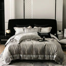 DecorBites™ Brocade Satin Jacquard Luxury Cotton Bedding Set - Duvet Cover, Sheet, Pillowcases