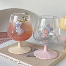 DecorBites™ Kawaii Rabbit Glass Goblet: Cute Juice Cup for Girls