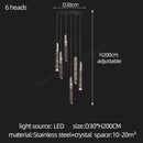 DecorBites™ Crystal Chrome LED Chandelier: Elegant Duplex Stair Lighting for Modern Interiors