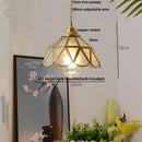 Modern ribbed blue glass led pendant lamp dining room lighting
