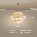DecorBites™ Golden Crystal Chandelier Pendant Light for Luxurious Living Room, Dining Room, Bedroom