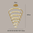 DecorBites™ Crystal Round Chandelier: Elegant Stair Pendant Light for Luxury Home Decor
