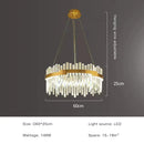 DecorBites™ Gold Full Spectrum Crystal Chandelier for Living, Dining & Bedroom
