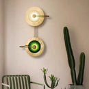 DecorBites™ Green Crystal Wattle Circle Wall Lamp - Nordic Minimalist Art Deco Lights