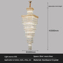 Modern gold crystal luxe living room chandelier for staircases
