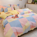 DecorBites™ Cozy Flower Print Bedding Set: Brushed Cotton, Skin-Friendly, Soft, Thick, 4Pcs
