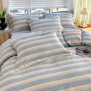 DecorBites™ Cotton Stripe Comforter Cover Set for Single Double Bed - Autumn Winter