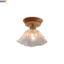 DecorBites™ Glass Wood LED Ceiling Lamp for Home Lighting and Decoration