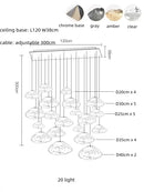 DecorBites™ Glass LED Chandelier Lighting for Modern Stairs, Dining Room, and Home Bar