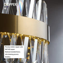 DecorBites™ Golden Round Crystal Chandelier LED Ceiling Light for Living Room and Bedroom