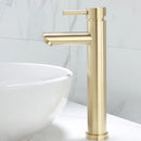 DecorBites™ Brushed Gold Basin Faucet: Solid Brass Bathroom Mixer Tap for Hot & Cold Water