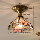 Brass red butterfly glass led ceiling light bedroom decor