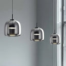 DecorBites™ Glass Bowl Chandelier: Modern Nordic LED Smoke Hanging Lamp for Dining Room, Bar - Indoor Decor Lighting