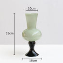 DecorBites™ Goblet Glass Vase for Desk Decoration with Artificial Flowers