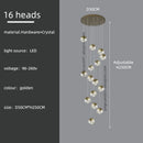 DecorBites™ Crystal Modern Chandelier for Living Room Luxury Loft LED Lighting Staircase Chandelier