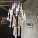 DecorBites™ Crystal Staircase Chandelier - Modern Gold LED Lighting for Living Room