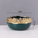 DecorBites™ Golden Edge Succulent Flower Pot Vase - Indoor Ceramic Planter Pot
