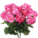 Artificial Geranium Red Pink Flowers Plant Artificial Flower Silk Fake Hydrangea Begonia Flower Home Office Wedding Decoration