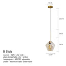 DecorBites™ Glass Chandelier Lighting for Home Dining Room Kitchen Decor Pendant Lights