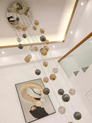 DecorBites™ Crystal Glass Spiral Ceiling Chandelier for Modern Living Room & Kitchen Decor