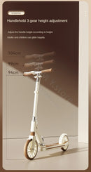 Children's Scooter, Foldable Bicycle, Large Children's Sliding Wheel, Campus Adult Two Wheel Scooter 5-15 years old