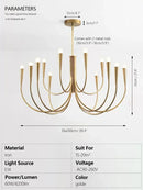 DecorBites™ Brass Chandelier: Stylish Pendant Lights for Dining Room, Living Room, Kitchen Island & Bedroom