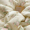 DecorBites™ Cotton Small Florals Princess Bedding Set - Queen Size - Duver Cover Bed Sheet Bed Skirt Pillowcases