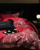 DecorBites™ Embroidered Egyptian Cotton Bedding Set - Queen/King, Luxury Bed Sheet & Pillowcases