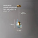 DecorBites™ LED Art Deco Blue Peacock Leaf Copper Ceiling Chandelier for Living Room