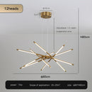 DecorBites™ Gold LED Ceiling Chandelier for Living Room Bedroom Kitchen - Dimmable Pendant Light