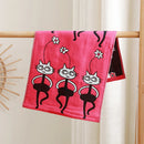 DecorBites™ Kids Cartoon Face Towels - Set of 3 | Cats Print | 100% Cotton | 25*50cm