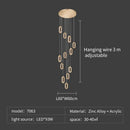 DecorBites™ Crystal Rings Chandelier: Staircase Luxury LED Lighting Fixture