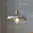 DecorBites™ Green Glass LED Pendant Lamp with Copper Wood Handle for Modern Nordic Home Decor