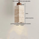 DecorBites™ LED Pendant Light Fixture Yellow Travertine Adjustable Hanging Lamp