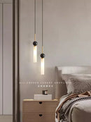 DecorBites™ Copper Wall Lamp: Modern Nordic Marble Pendant Light for Living Room & Bedroom
